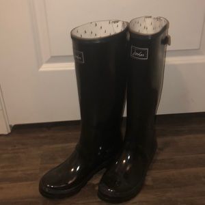 Joules black rain boots